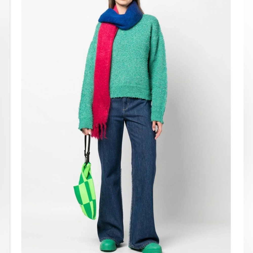 Andersson Bell Green Essential Murdeira Crew Neck Sweater fuzzy L